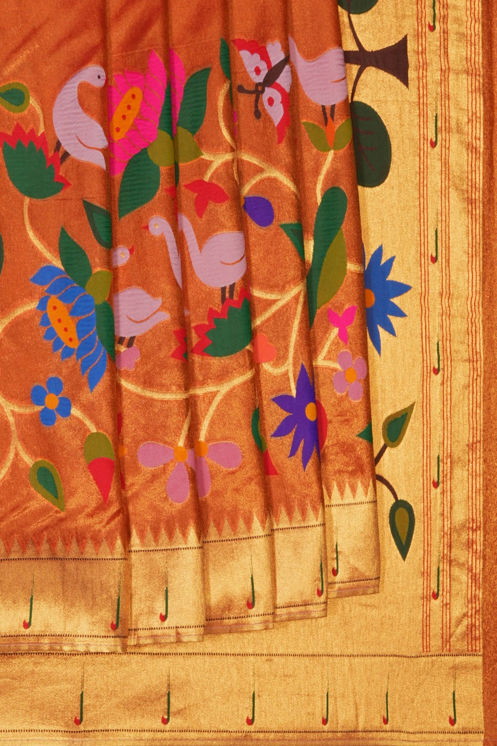 Image of Red Paithani Tissue Silk Saree