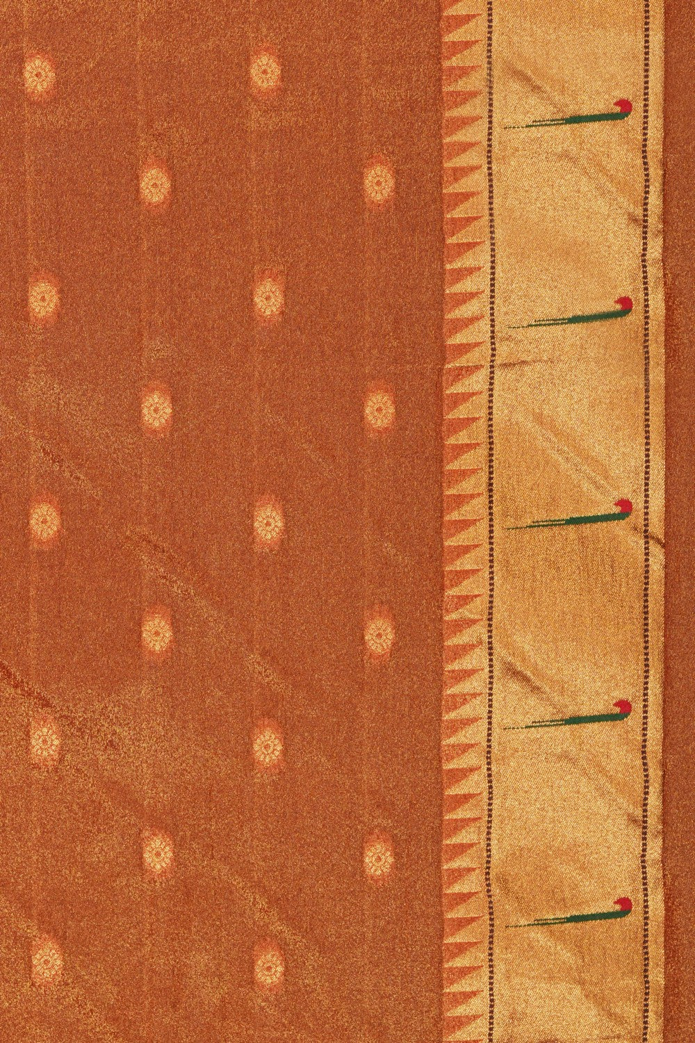 Image of Red Paithani Tissue Silk Saree