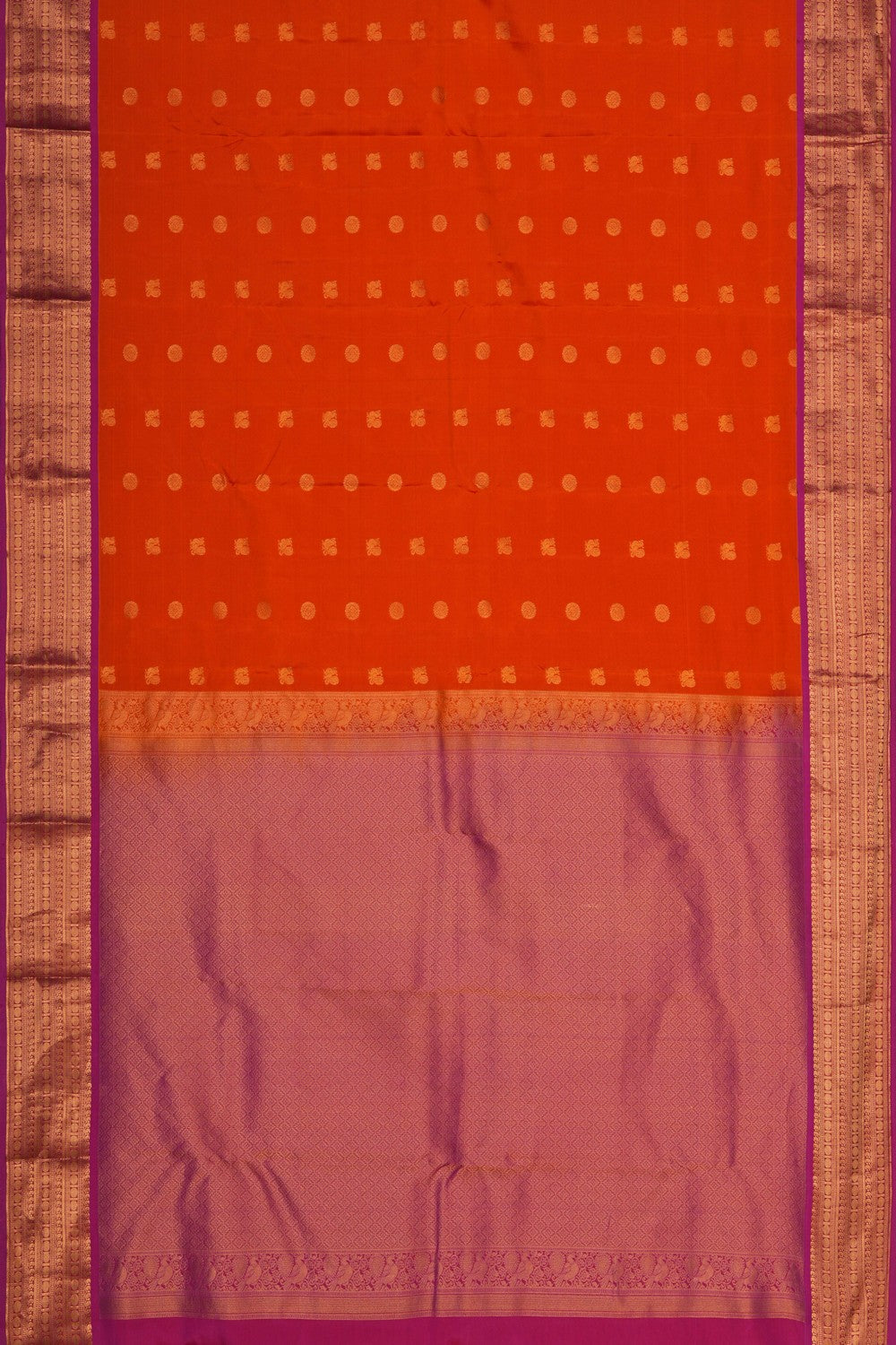 Image of Orange South Silk Saree
