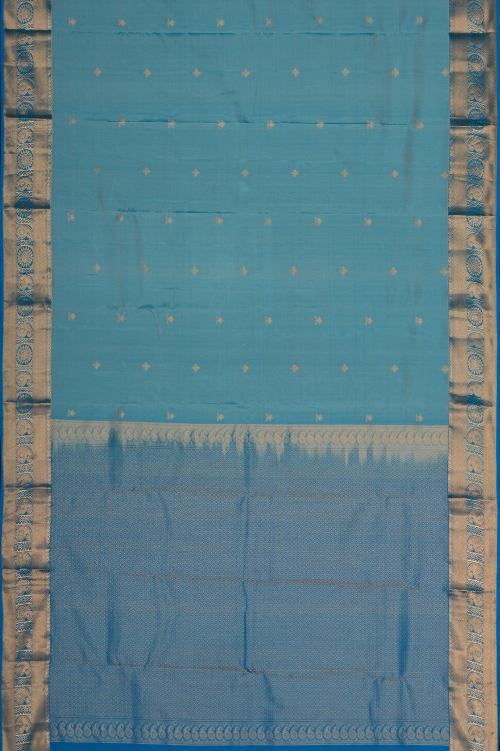 Image of Sea-Blue South Silk Saree