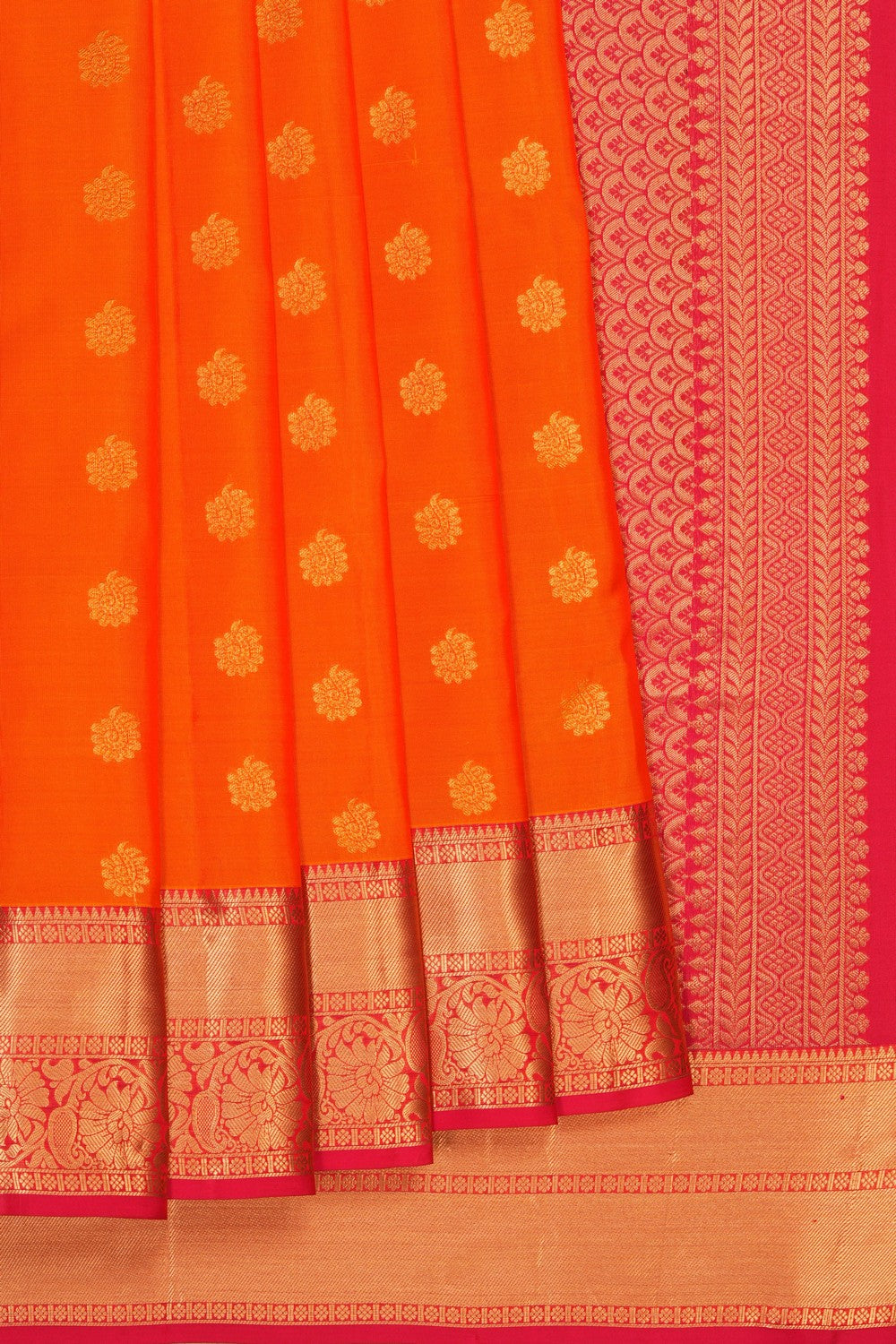 Image of Orange South Silk Saree