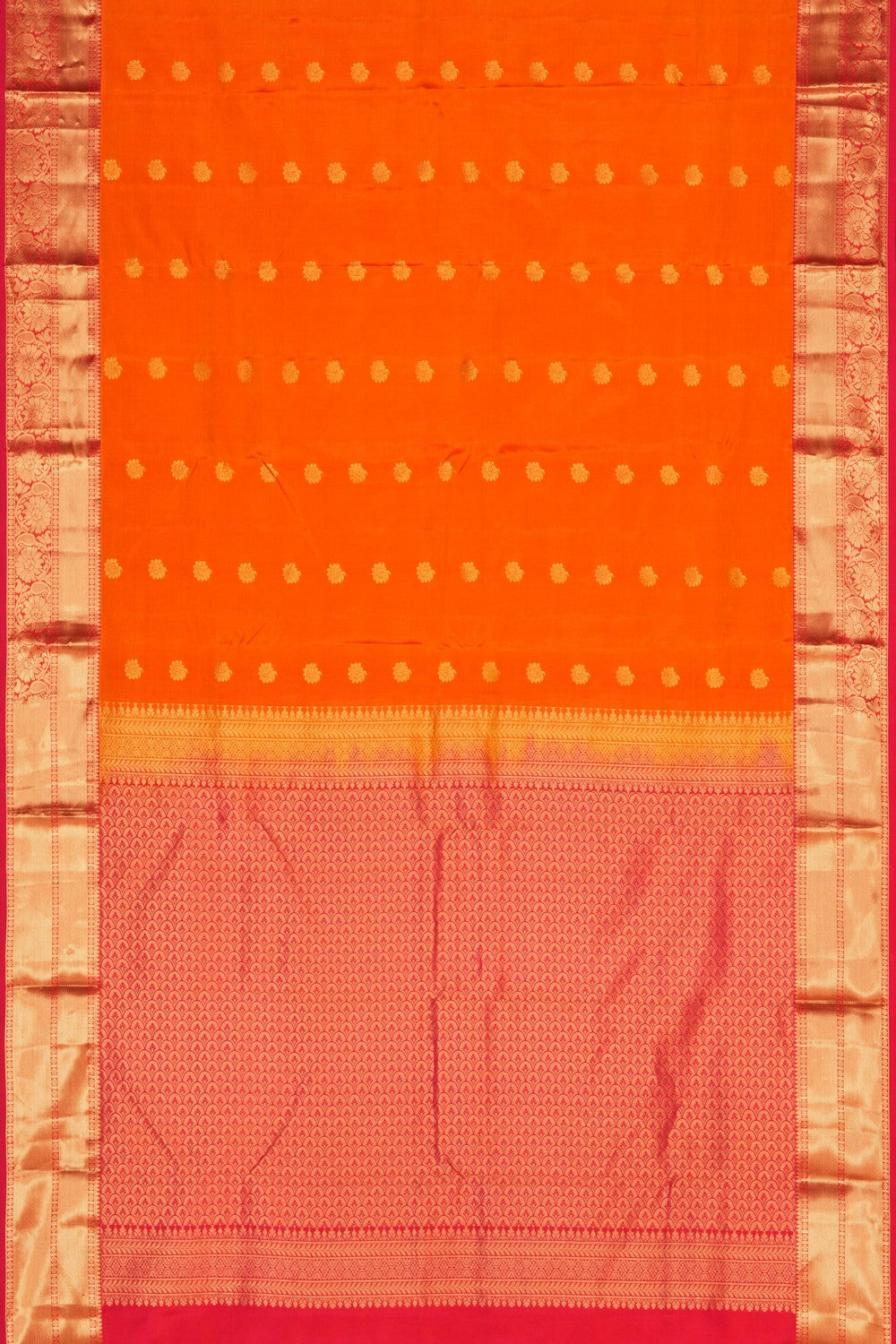 Image of Orange South Silk Saree
