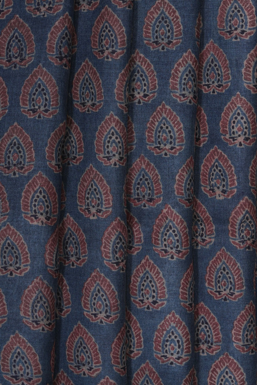 Image of Ajrakh Printed Desi Tussar Silk Saree