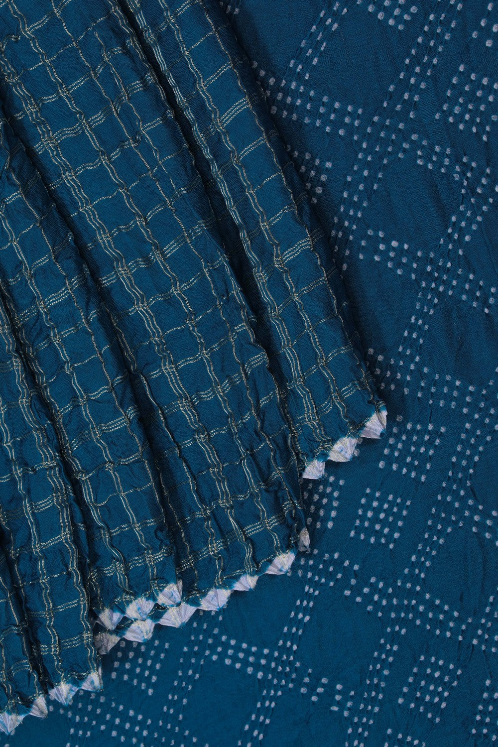 Image of A Blue Bandhani Saree