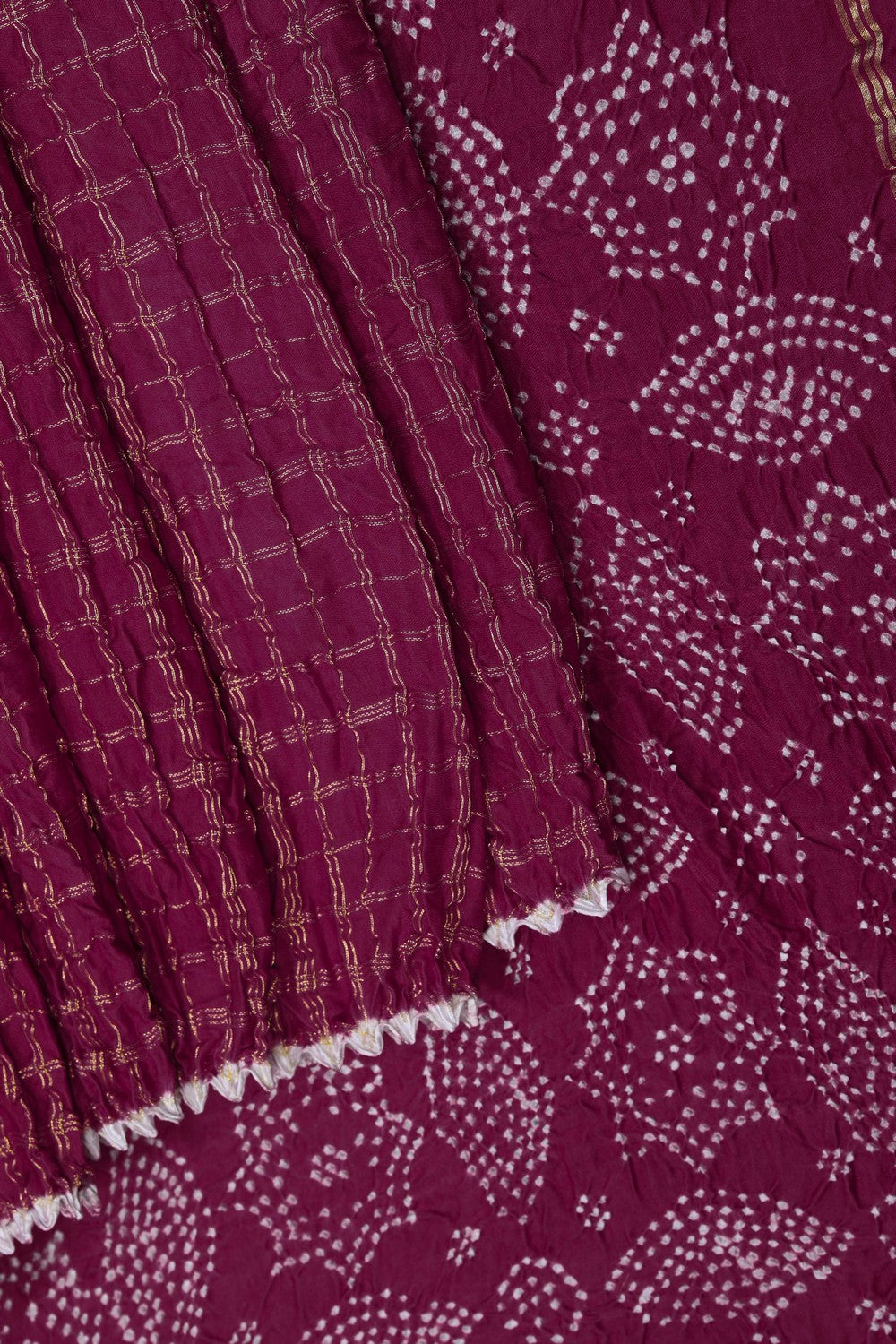 Image of A Red Bandhani Saree