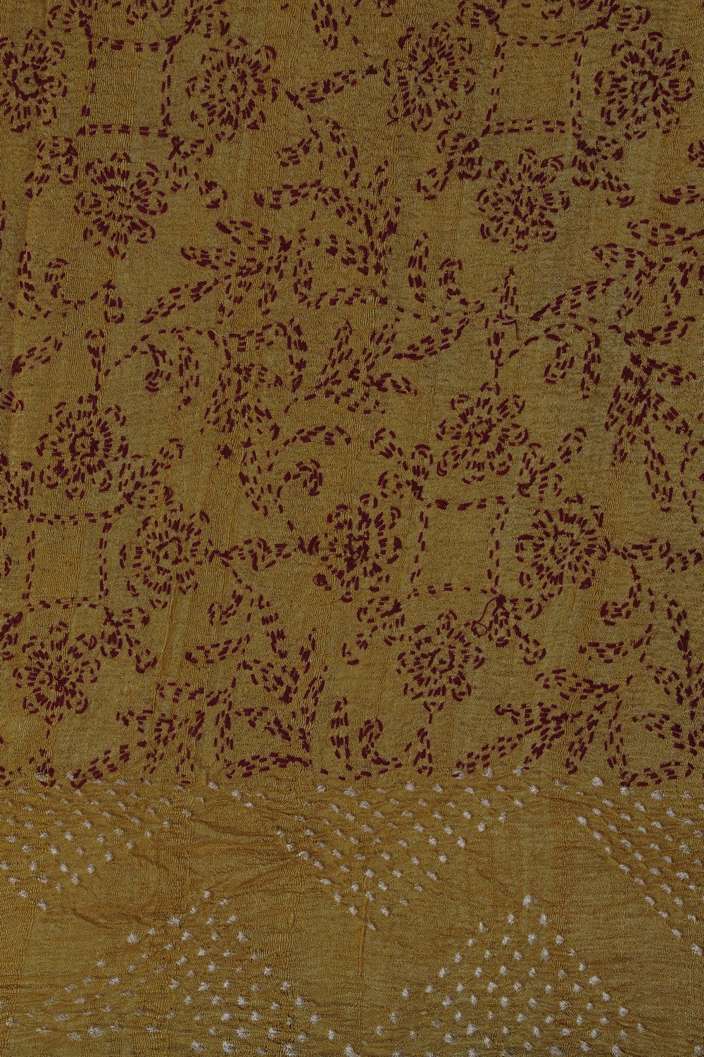 Image of Kantha Embroidered Bandhani Saree