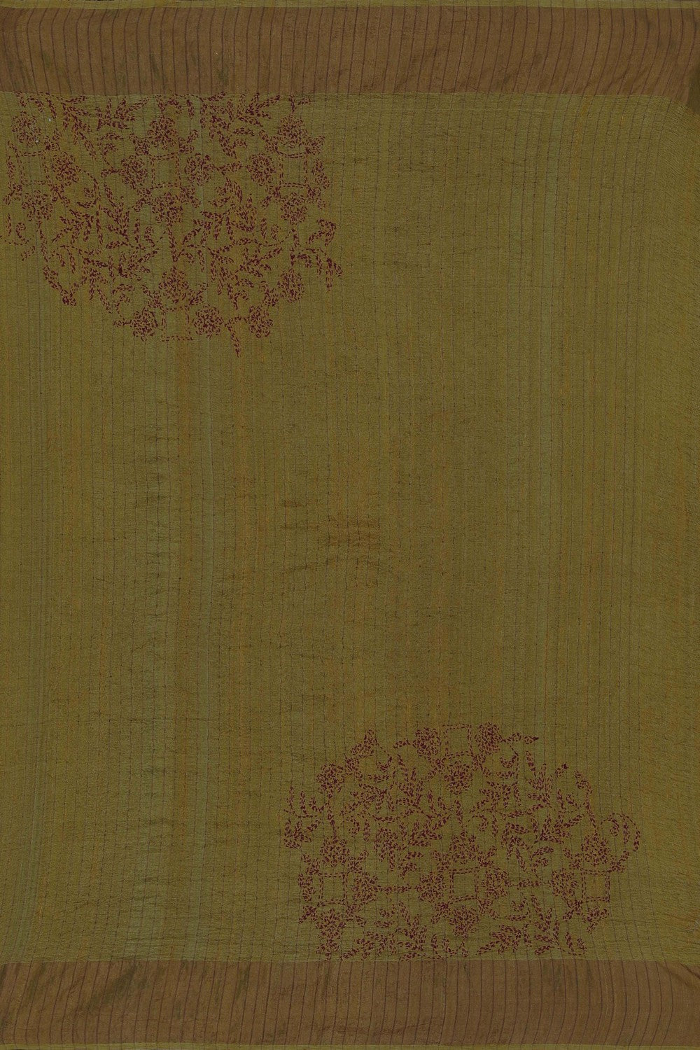 Image of Kantha Embroidered Bandhani Saree