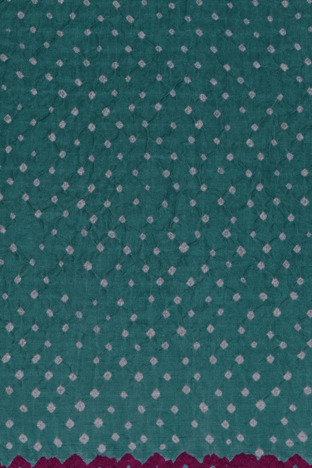 Image of A Teal Green Satin Silk Bandhani Saree