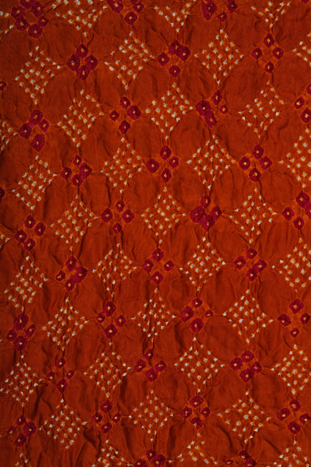 Image of A Brown Satin Silk Bandhani Saree