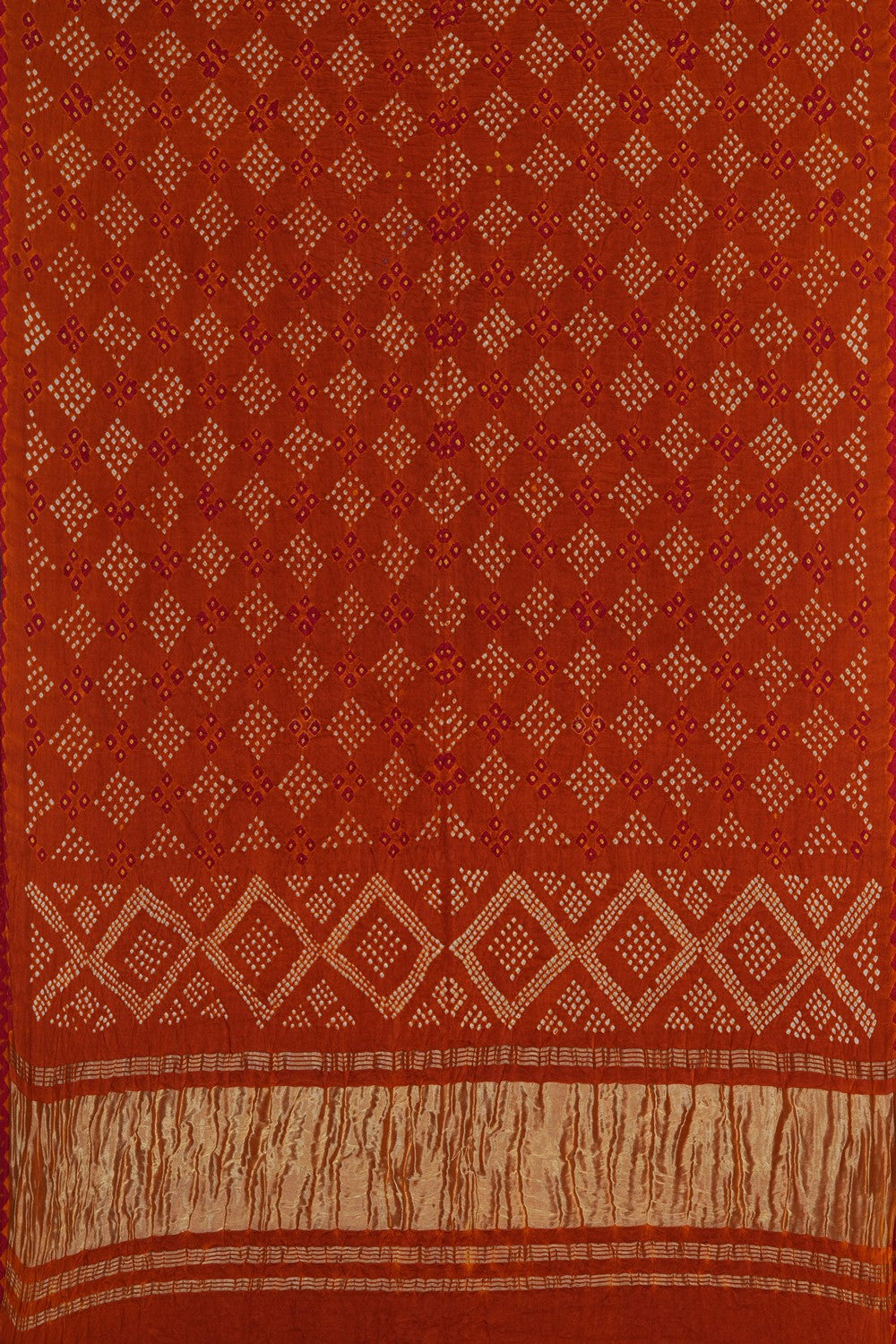 Image of A Brown Satin Silk Bandhani Saree