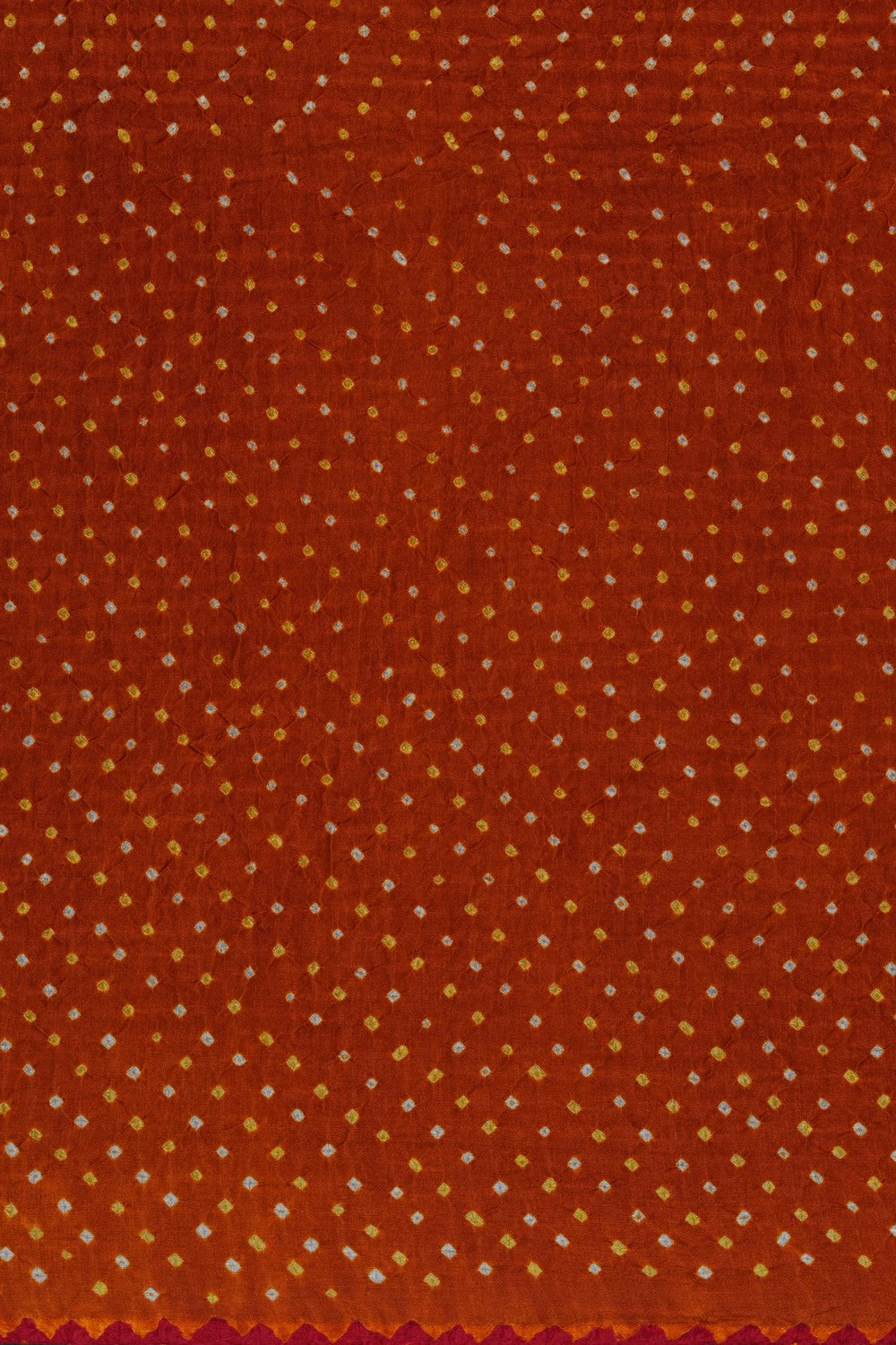 Image of A Brown Satin Silk Bandhani Saree