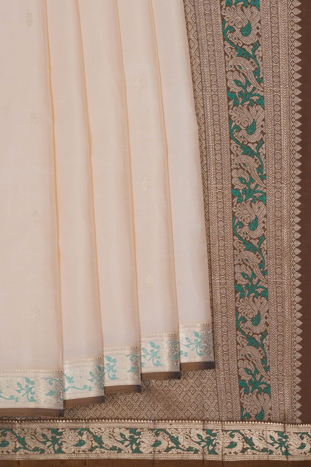 Image of A cream Arani Silk Saree