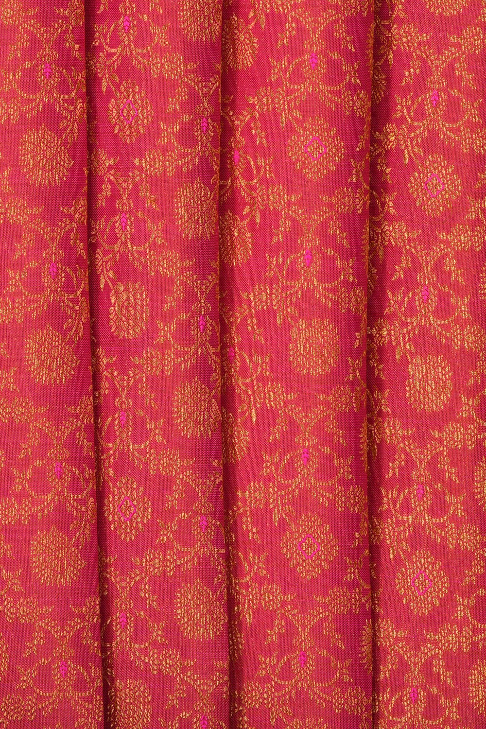 Image of Coral Pink Kanjivaram Brocade Saree