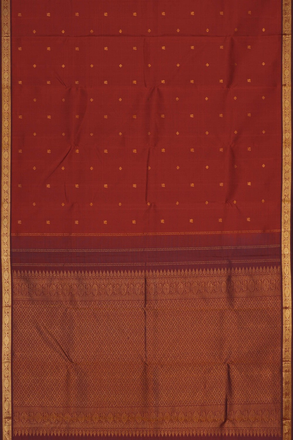 Image of A Rust-Orange Arani Silk Saree