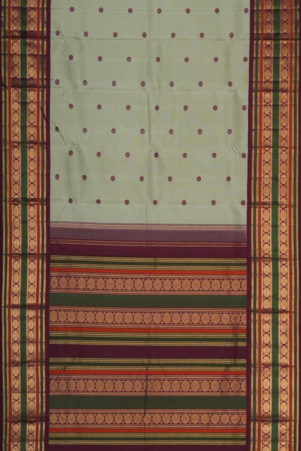 Image of Aqua Green Arani Silk Saree