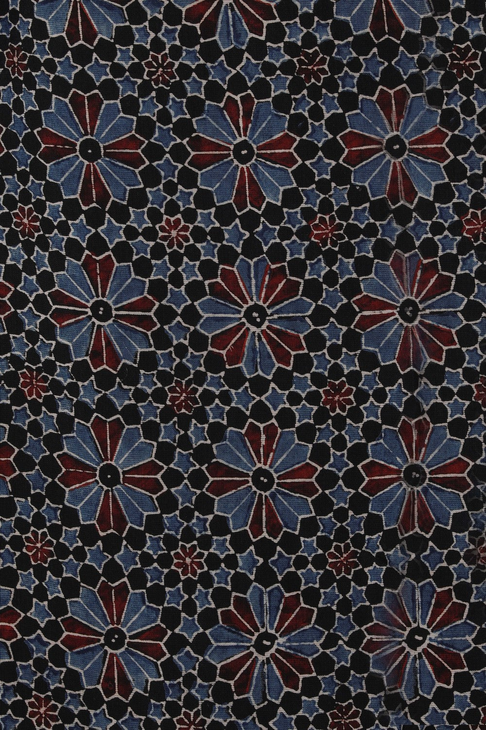 Image of Ajrakh Printed Silk Saree