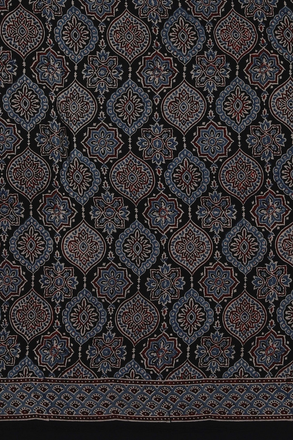 Image of Ajrakh Printed Silk Saree