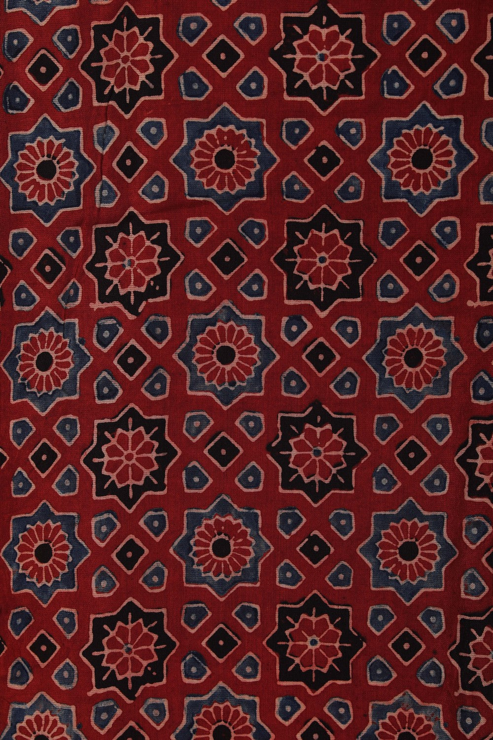 Image of Ajrakh Printed Silk Saree