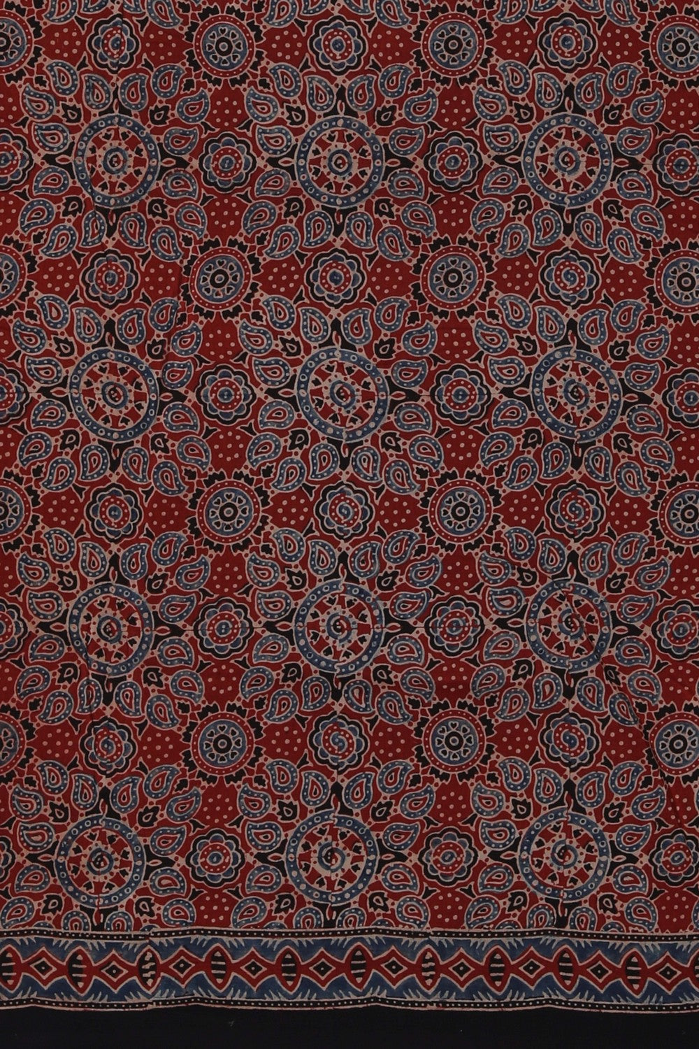 Image of Ajrakh Printed Silk Saree