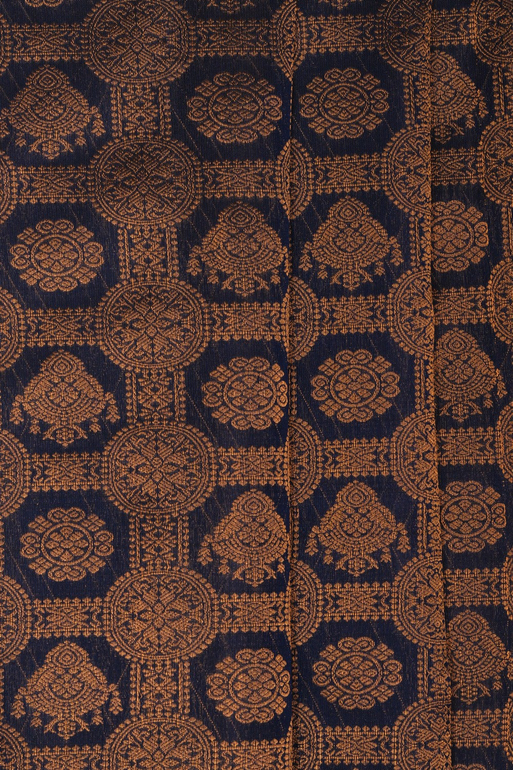 Image of Navy Blue Kanchipattu Brocade Saree
