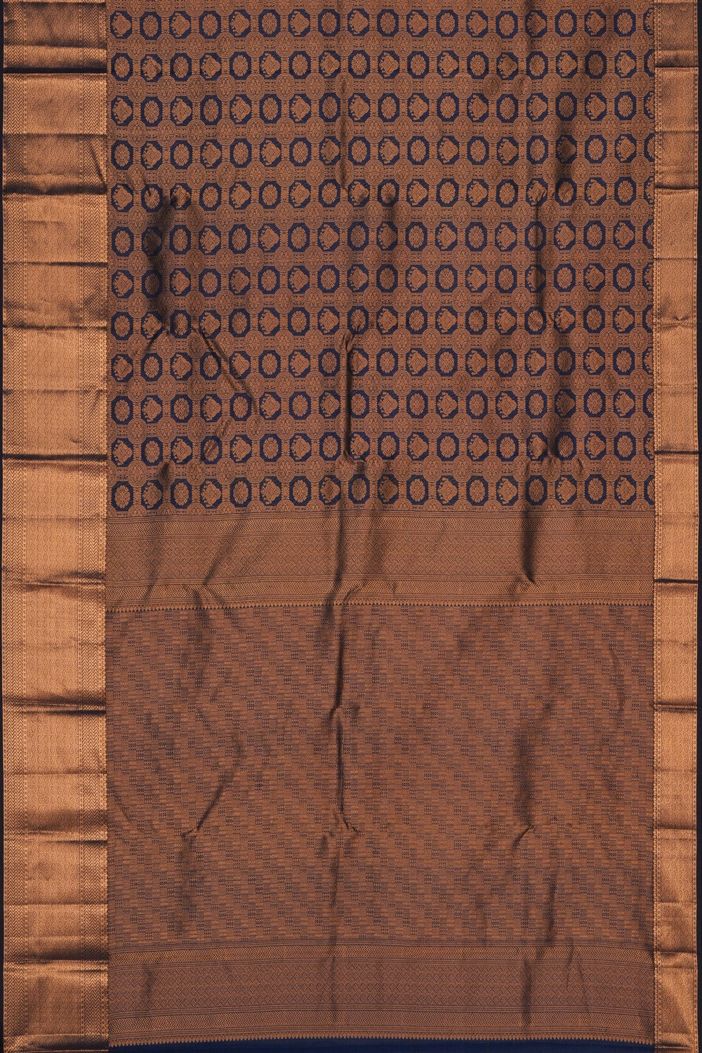 Image of Navy Blue Kanchipattu Brocade Saree