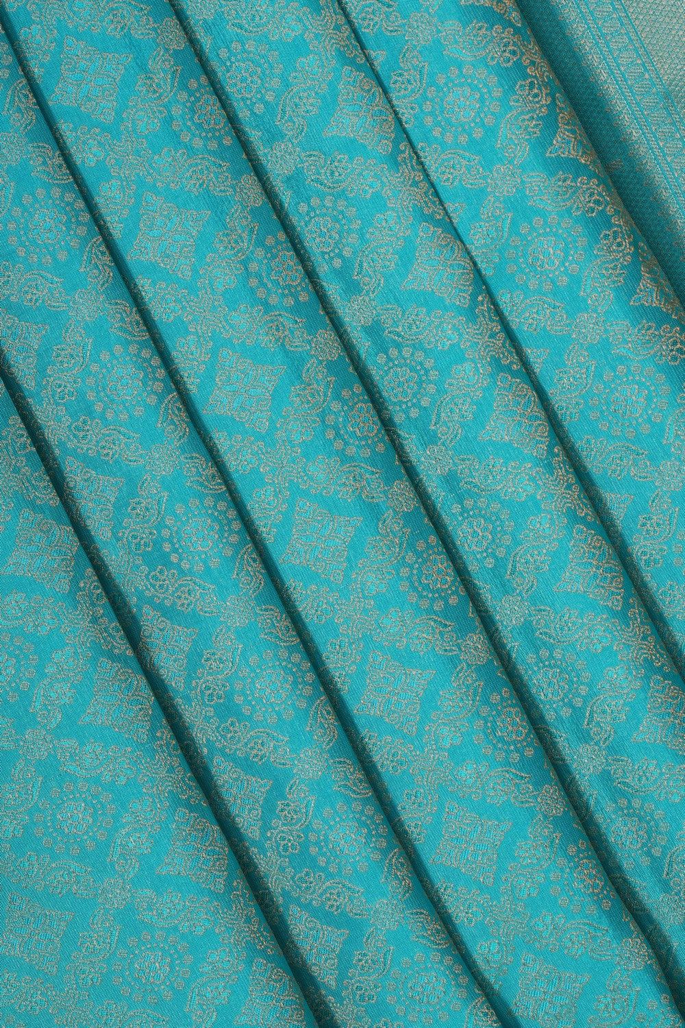 Image of Aqua Blue Kanchipattu Brocade Saree