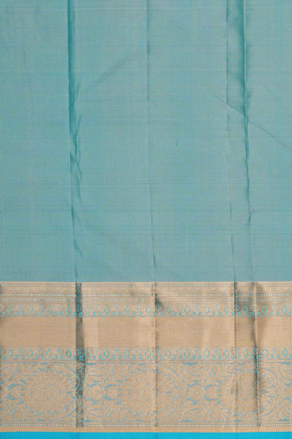 Image of Aqua Blue Kanchipattu Brocade Saree
