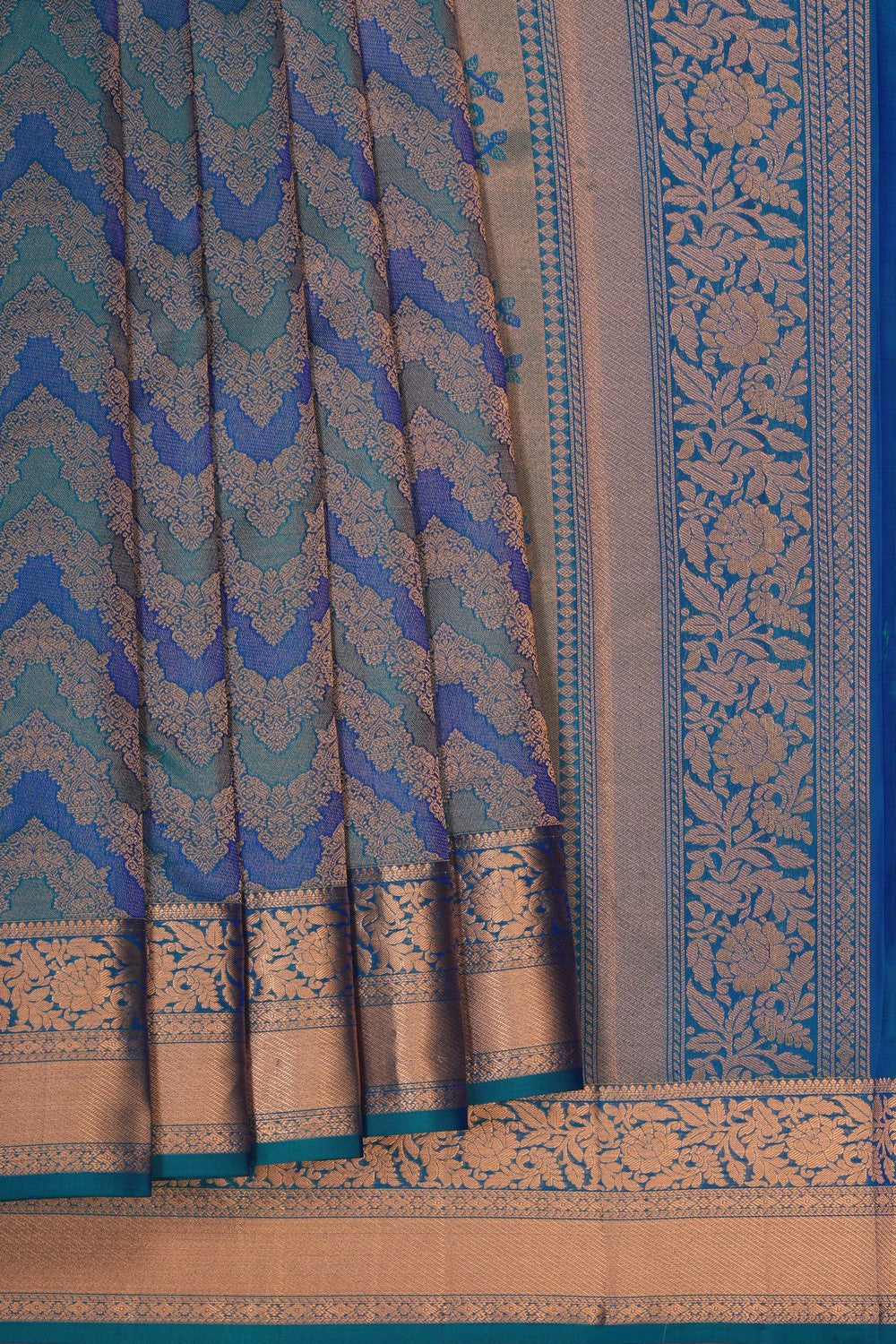 Image of Blue Kanchipattu Brocade Saree