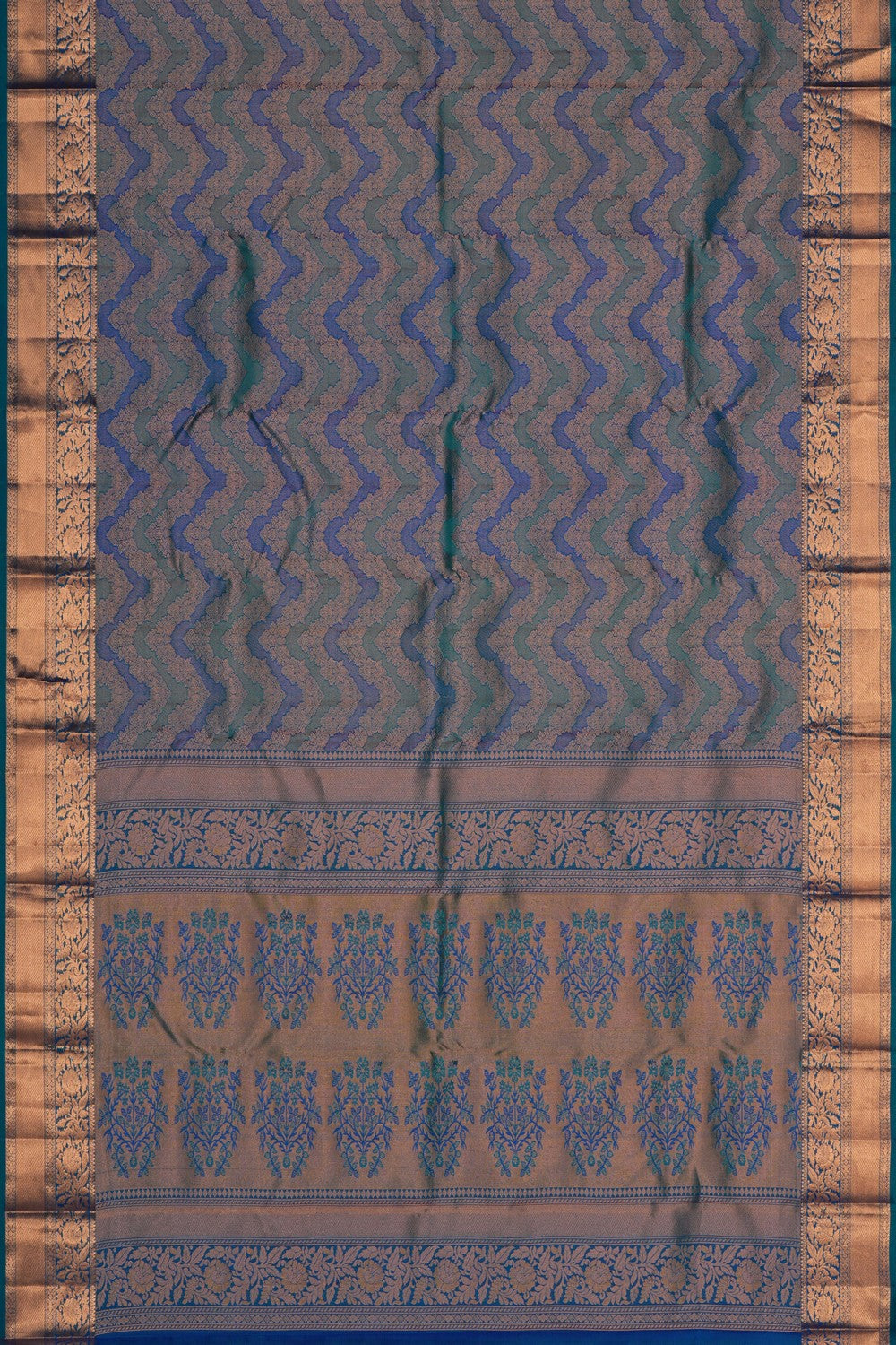 Image of Blue Kanchipattu Brocade Saree