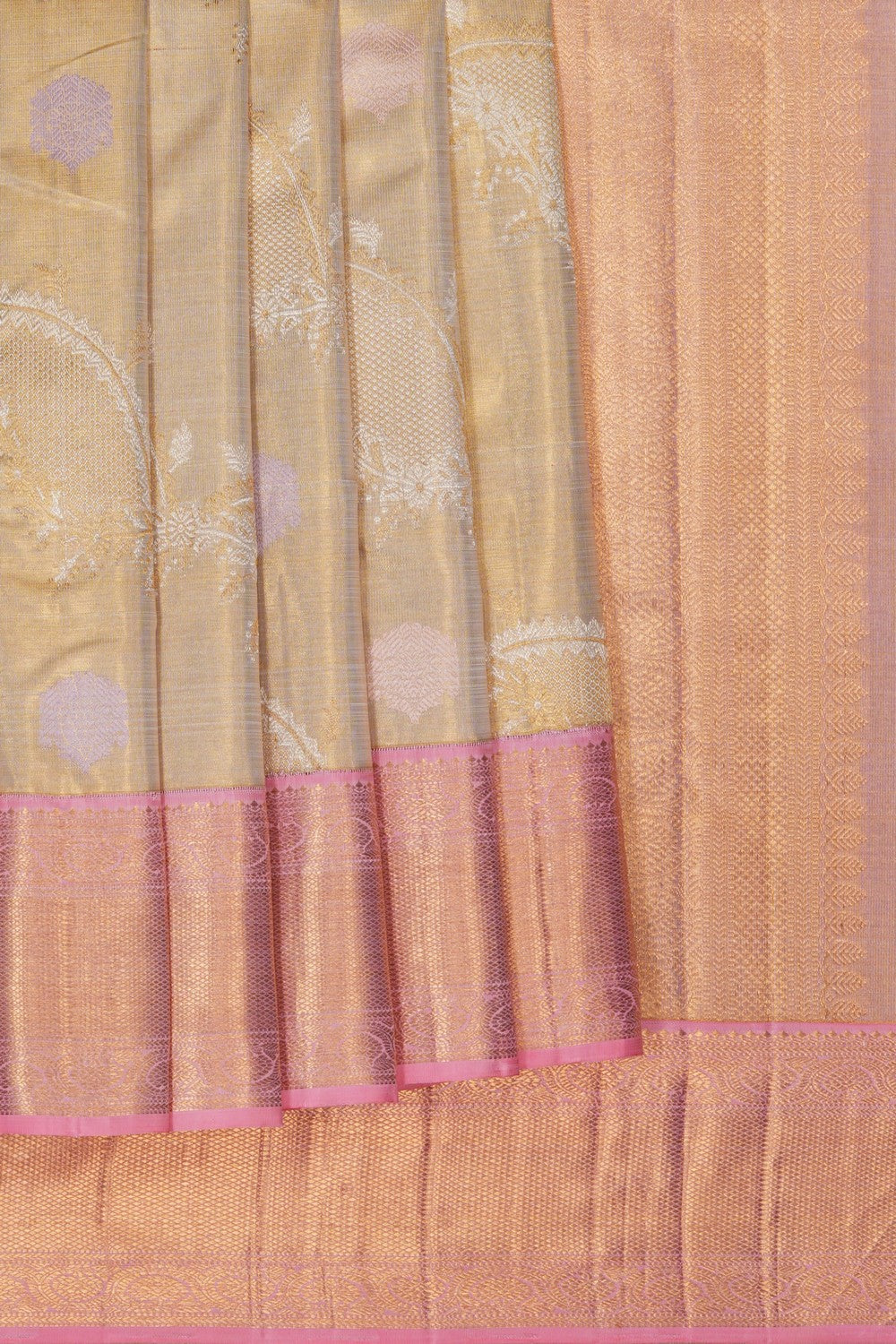 Image of Gold Tissue Brocade Arani Silk Saree