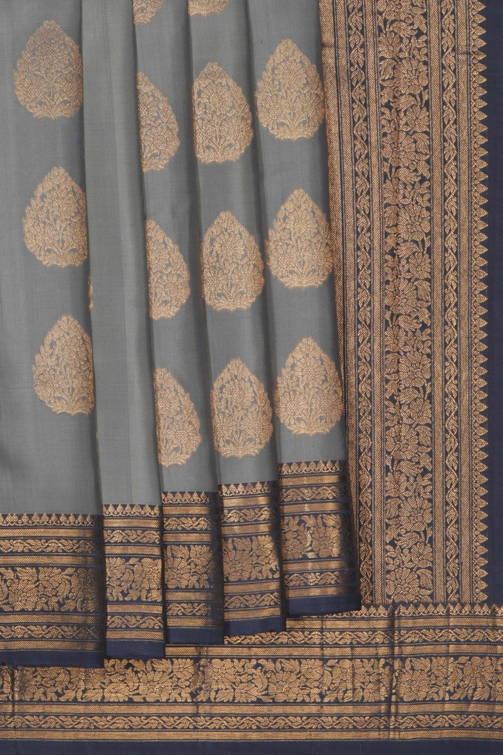 Image of South Silk Light-Grey Saree
