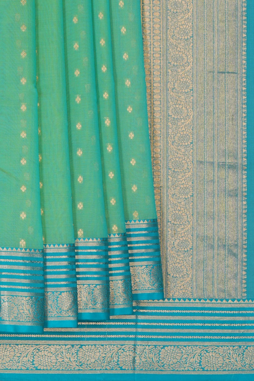 Image of Sea Green South Silk Cotton Saree