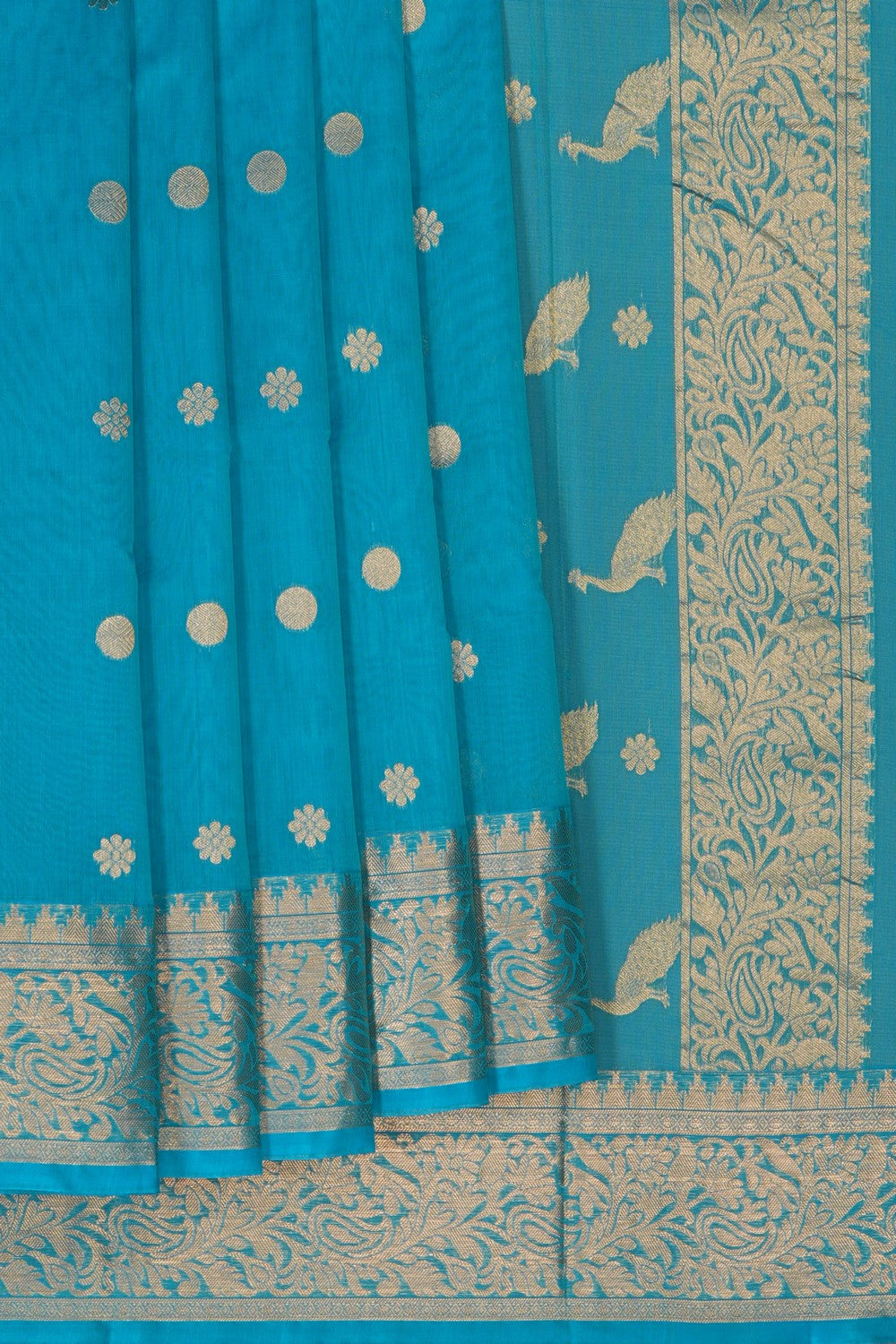 Image of Blue South Silk Cotton Saree