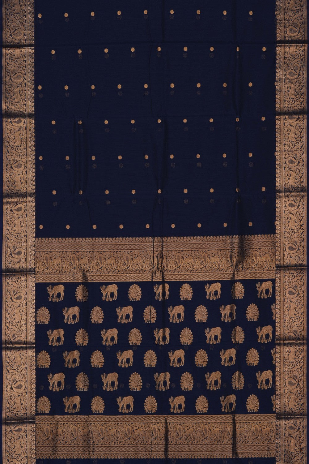Image of Navy Blue South Silk Cotton Saree