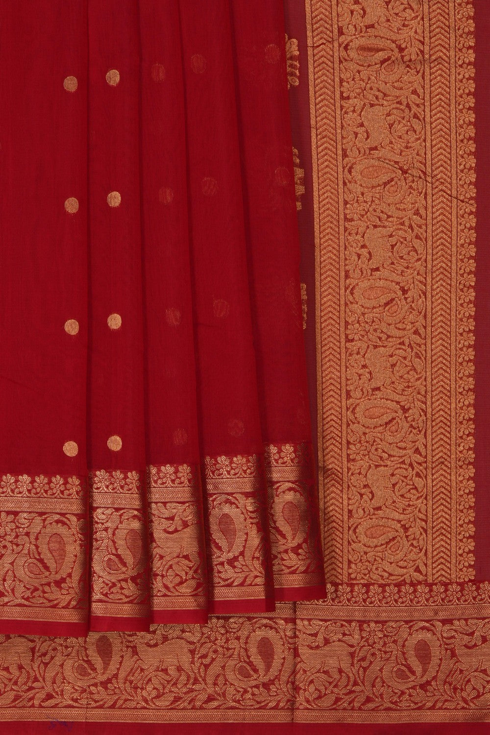 Image of Red South Silk Cotton Saree