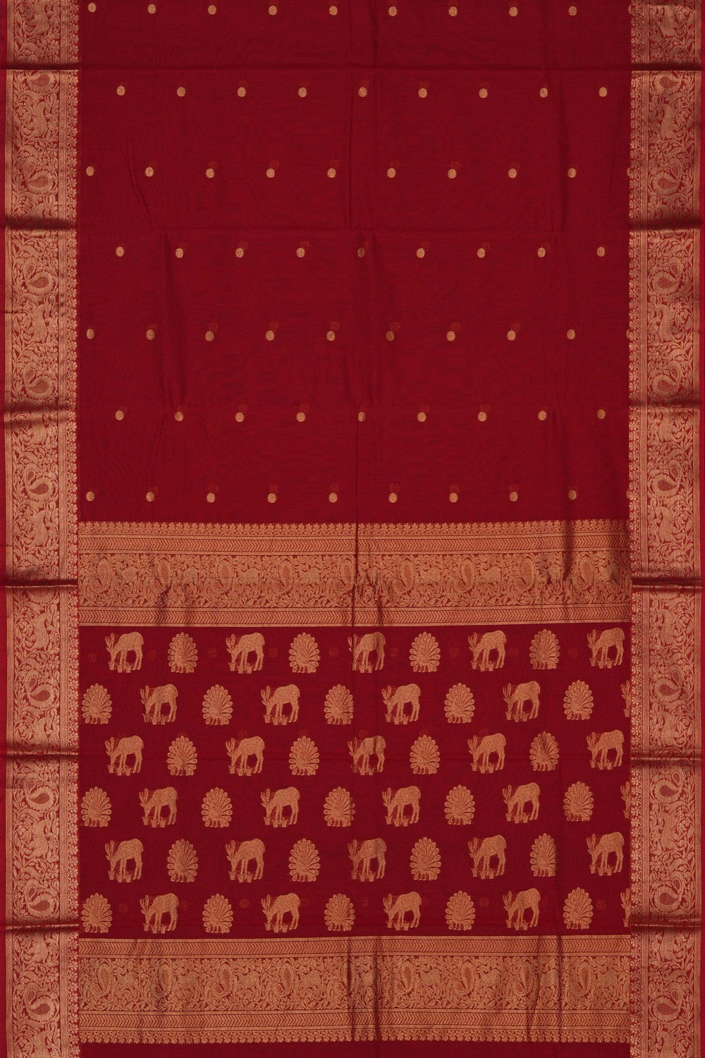 Image of Red South Silk Cotton Saree