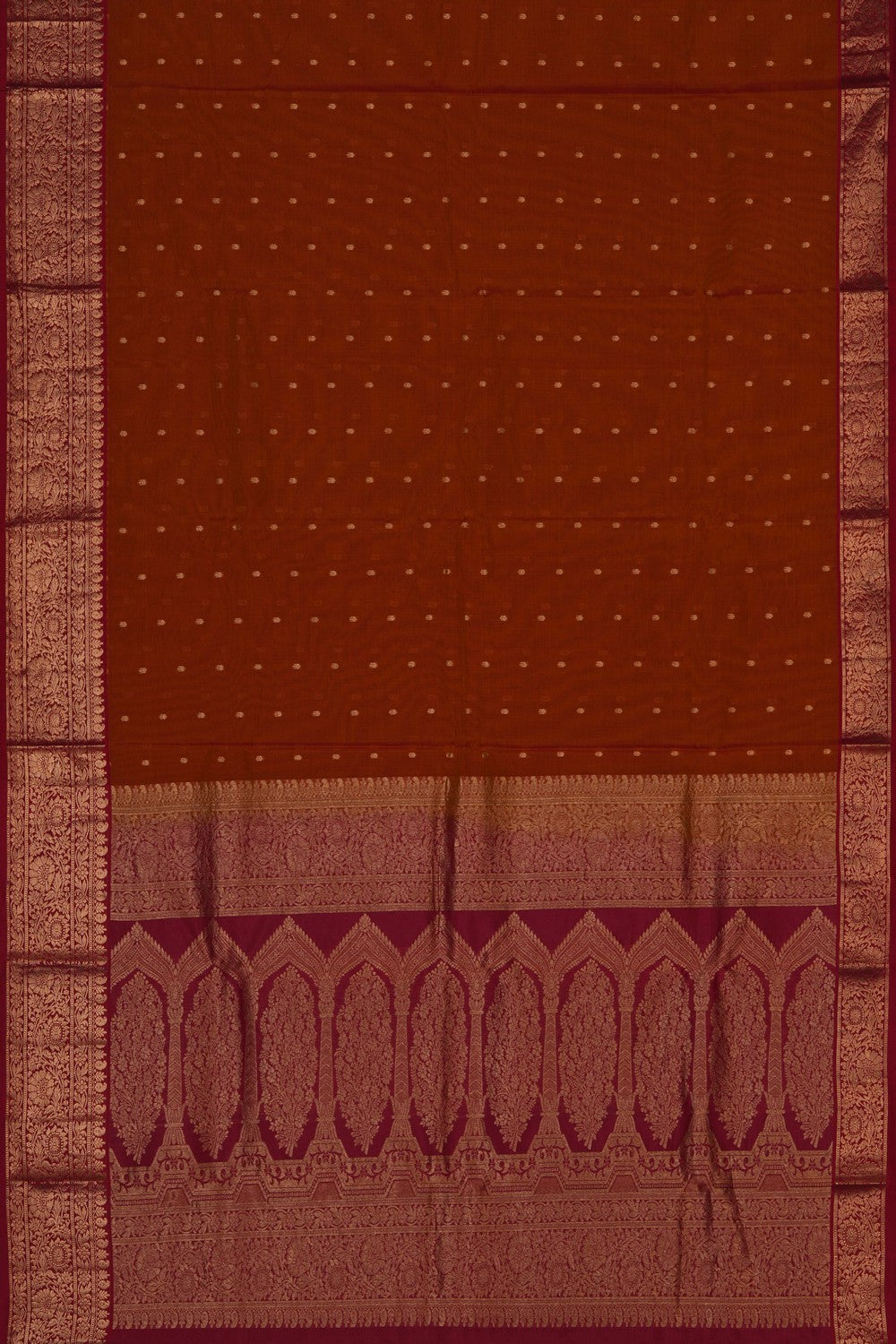 Image of Orange South Silk Cotton Saree