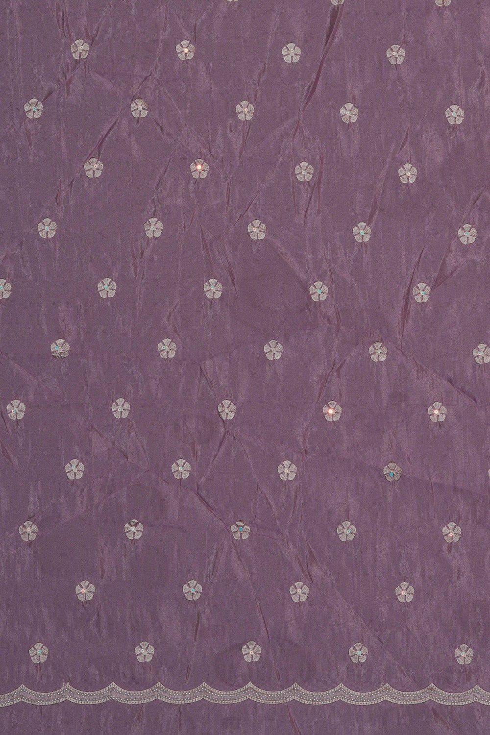 Image of A Pink Embroidered Silk Saree