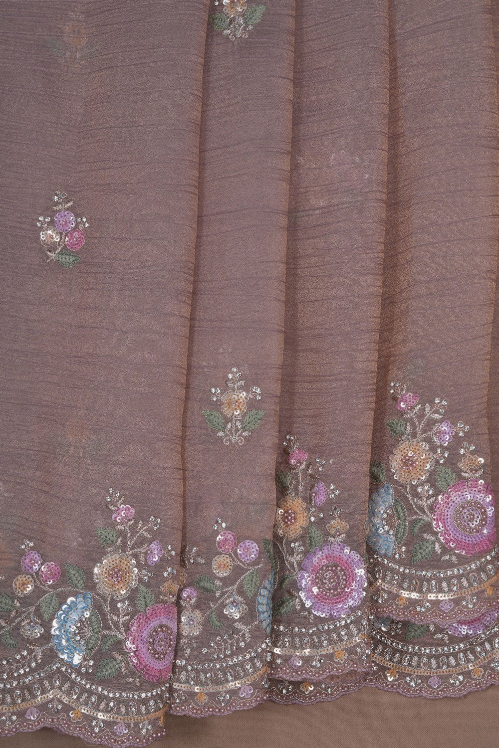 Image of An Embroidered Tissue Silk Saree