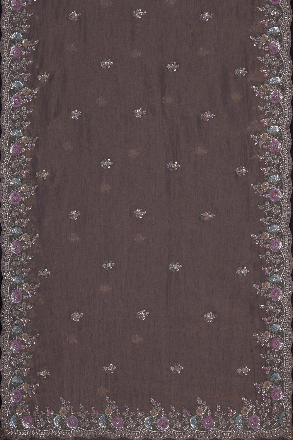 Image of An Embroidered Tissue Silk Saree