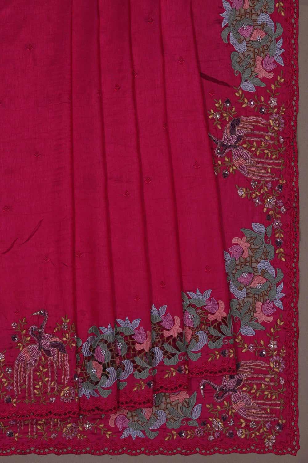 Image of A Red Embroidered Saree