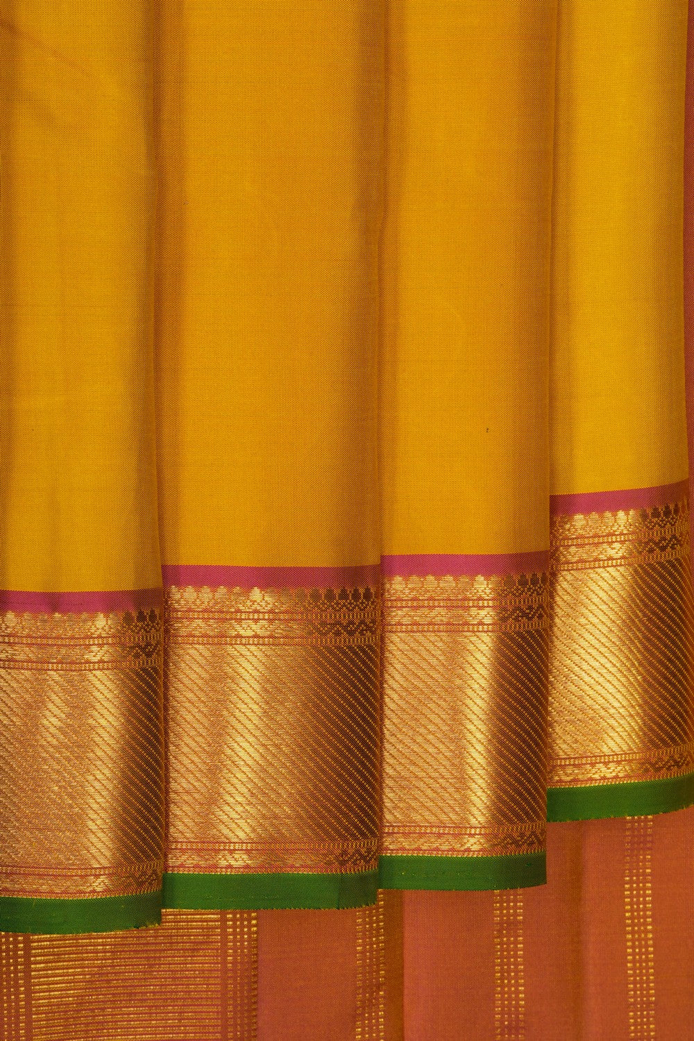 Image of Spring Yellow Arani Silk Saree