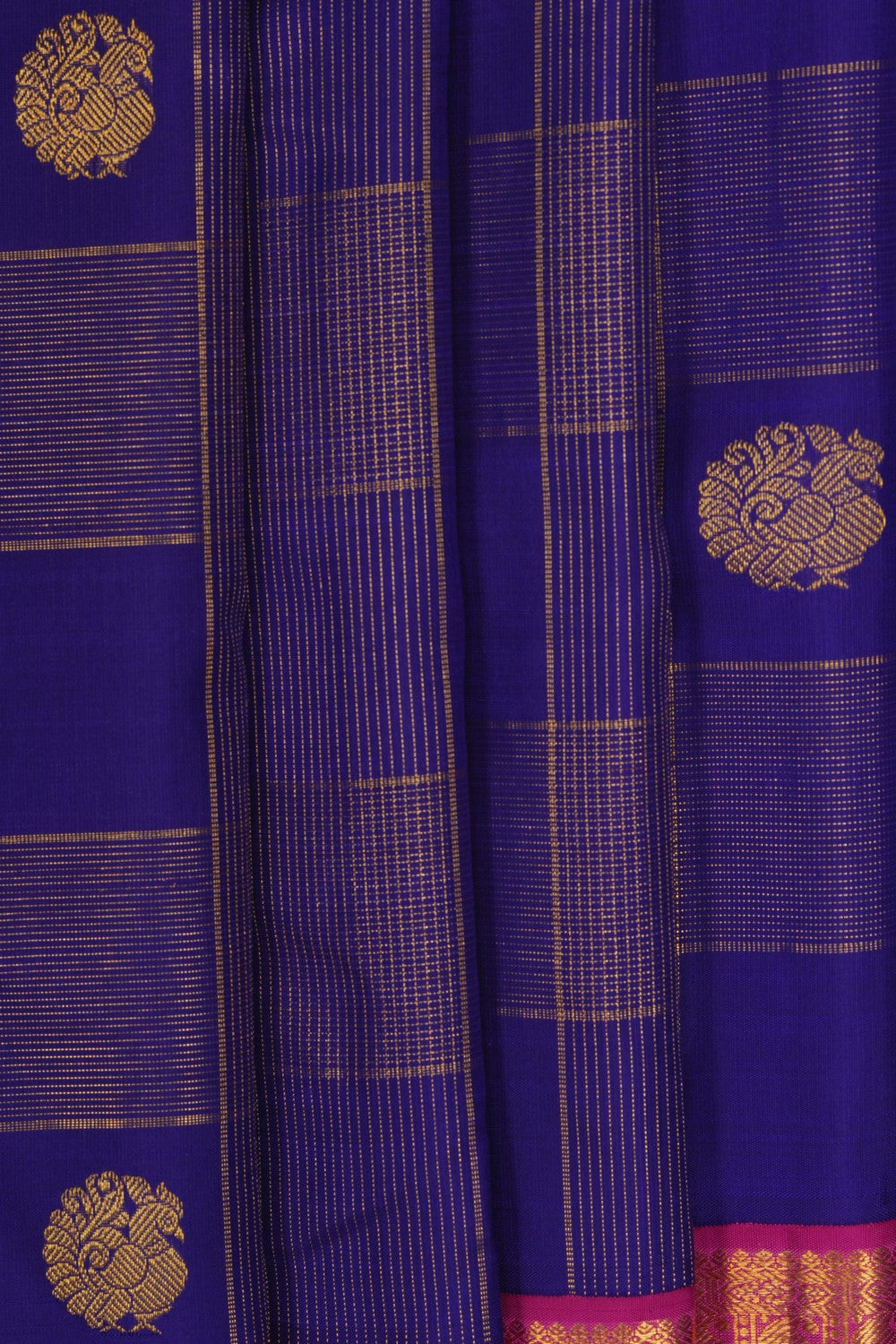 Image of Purple Arani Silk Kattam Saree