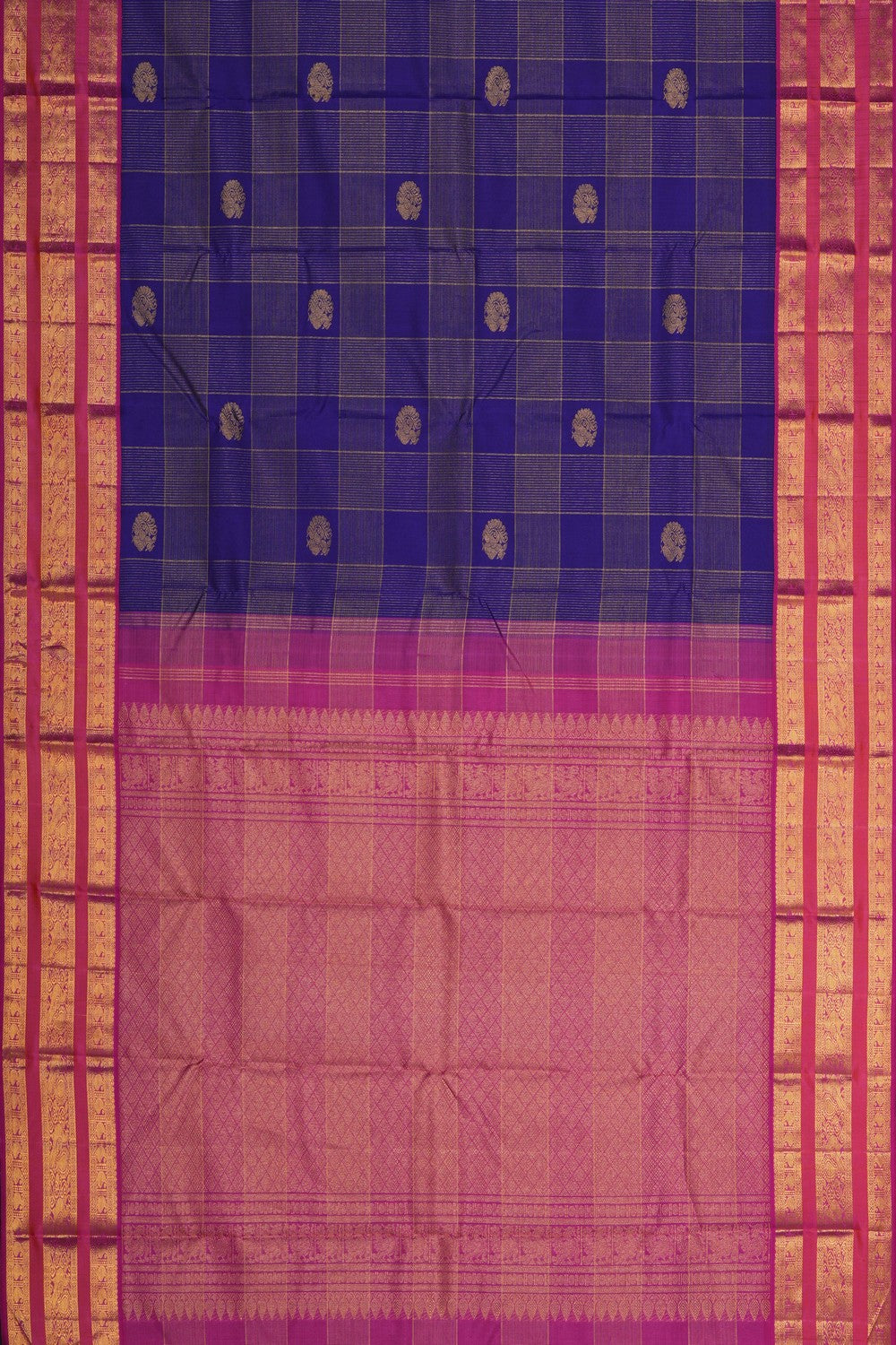 Image of Purple Arani Silk Kattam Saree