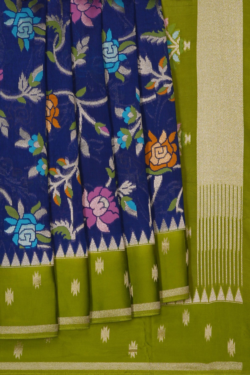 Image of Navy Blue Silk Saree