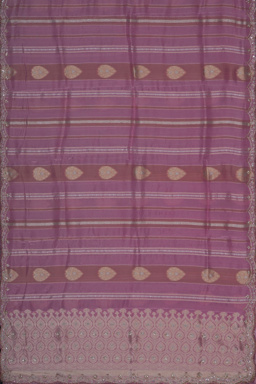 Image of A Pink Embroidered Silk Saree