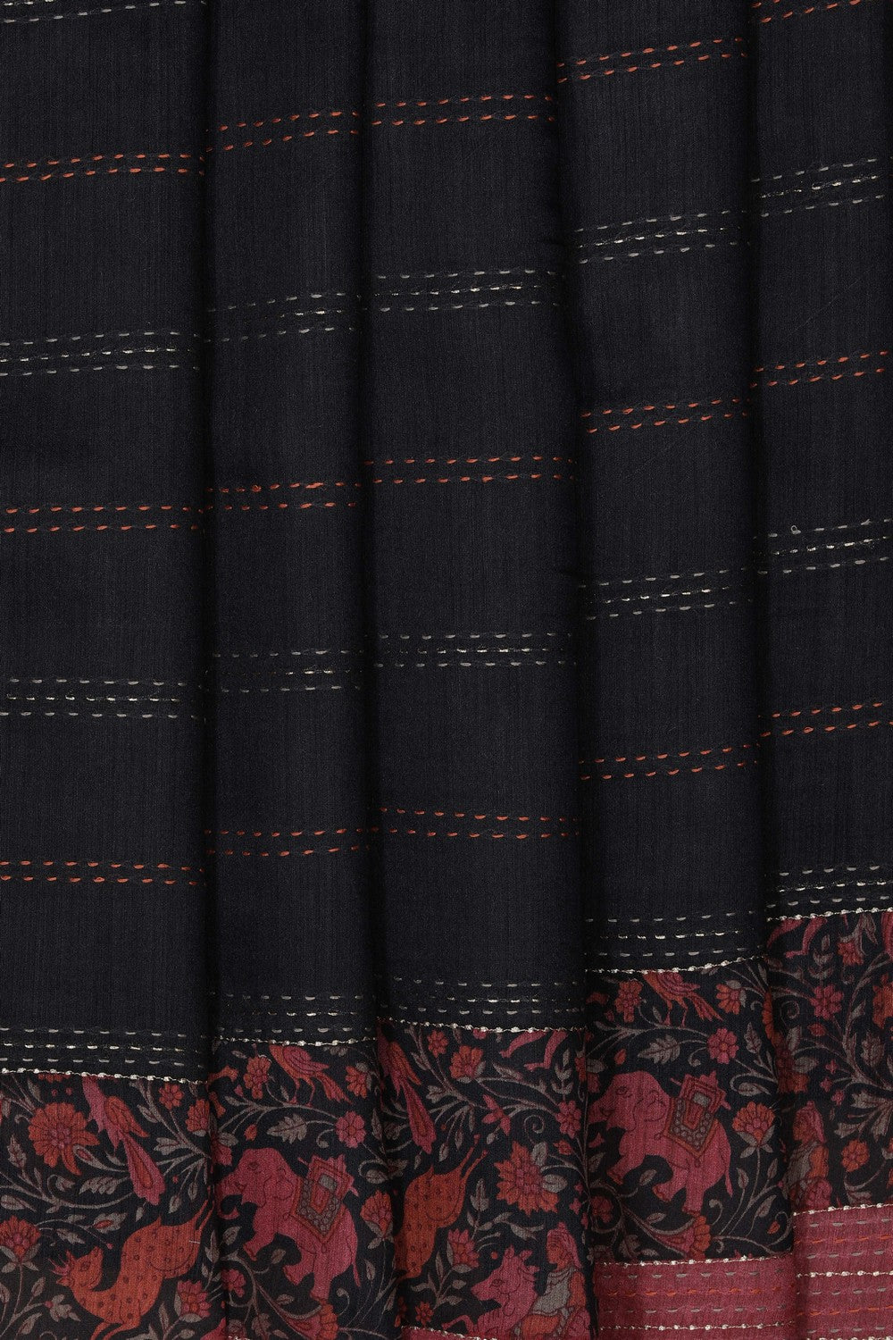 Image of A Black Desi Tussar Saree