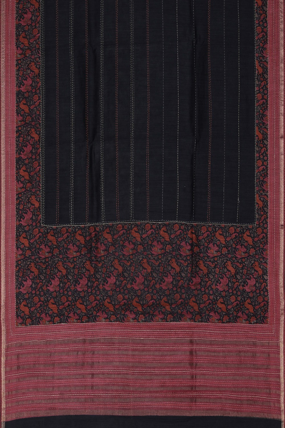 Image of A Black Desi Tussar Saree