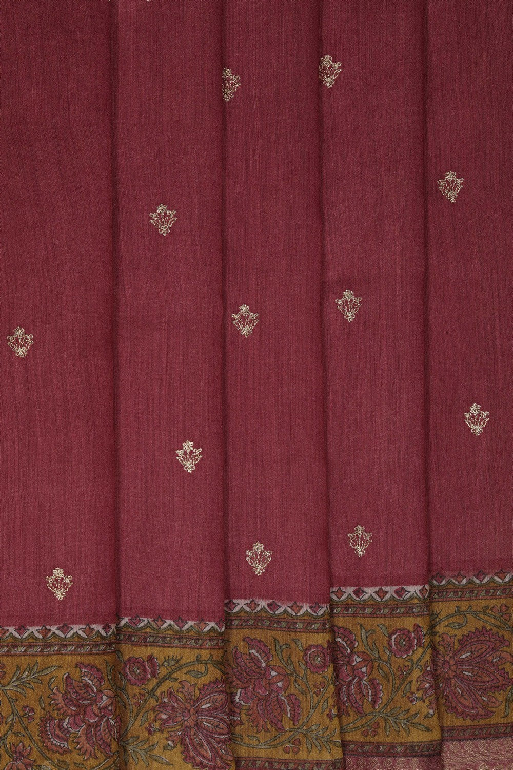 Image of A rust-Pink Desi Tussar Saree