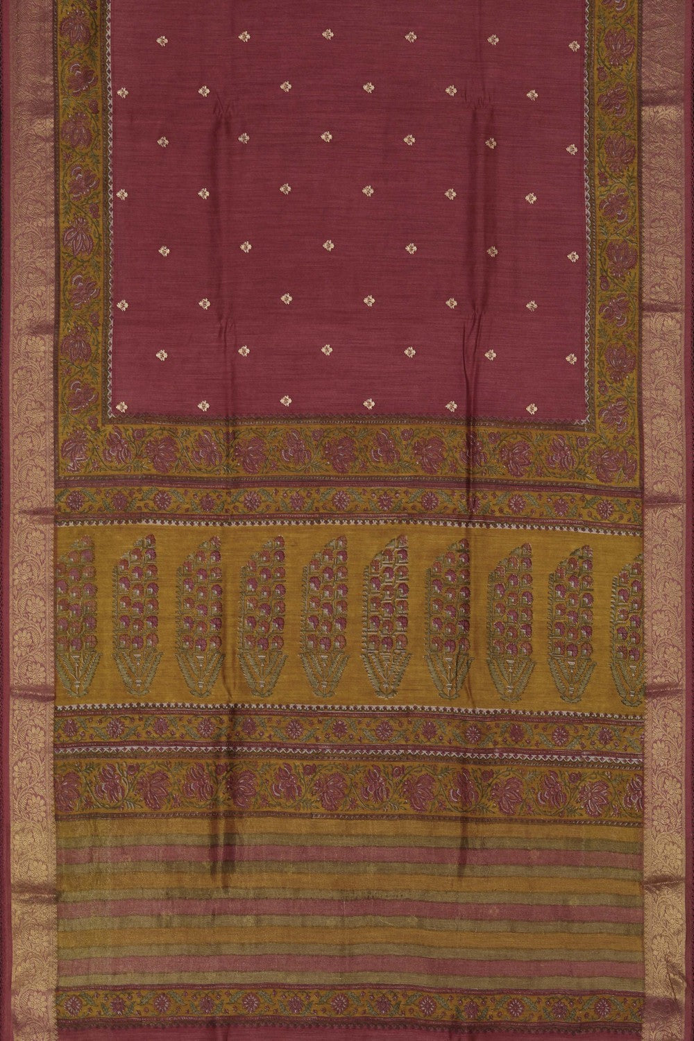 Image of A rust-Pink Desi Tussar Saree